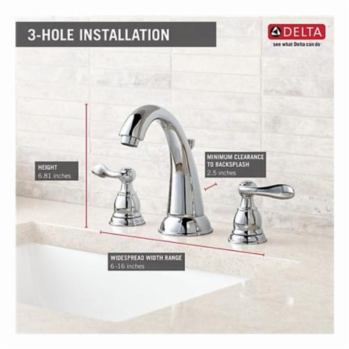 DELTA&reg; B3596LF Windemere&reg; Widespread Lavatory Faucet With Metal Pop-Up Drain