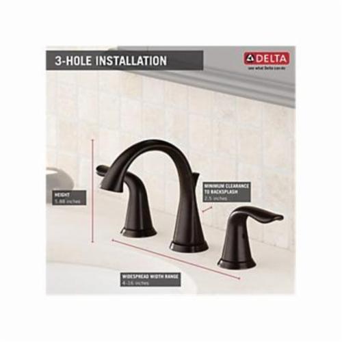 DELTA&reg; 3538-DST Lahara&reg; Widespread Lavatory Faucet With Metal Pop-Up Drain