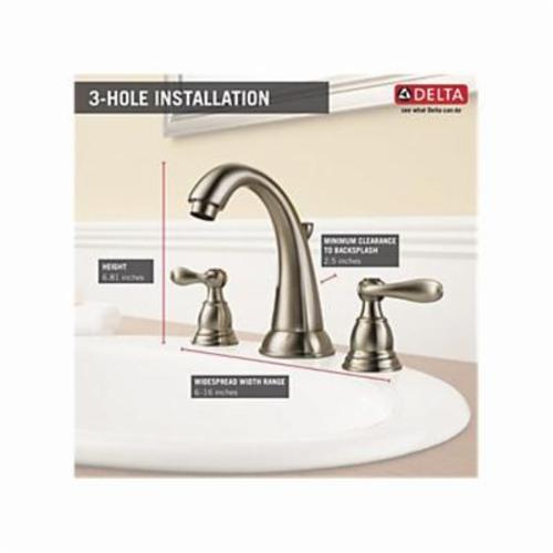 DELTA&reg; B3596LF Windemere&reg; Widespread Lavatory Faucet With Metal Pop-Up Drain